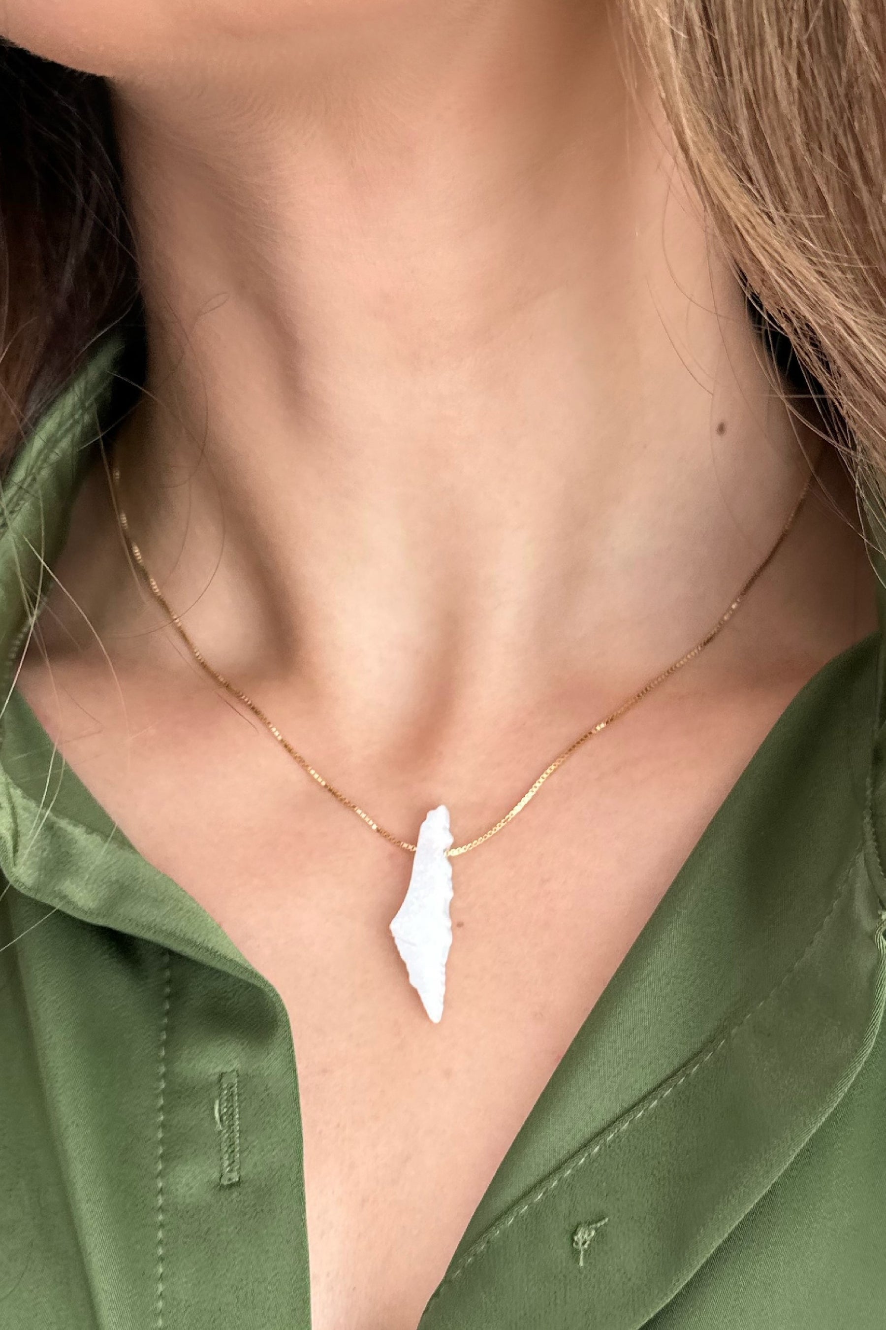 Opal Palestine map necklace