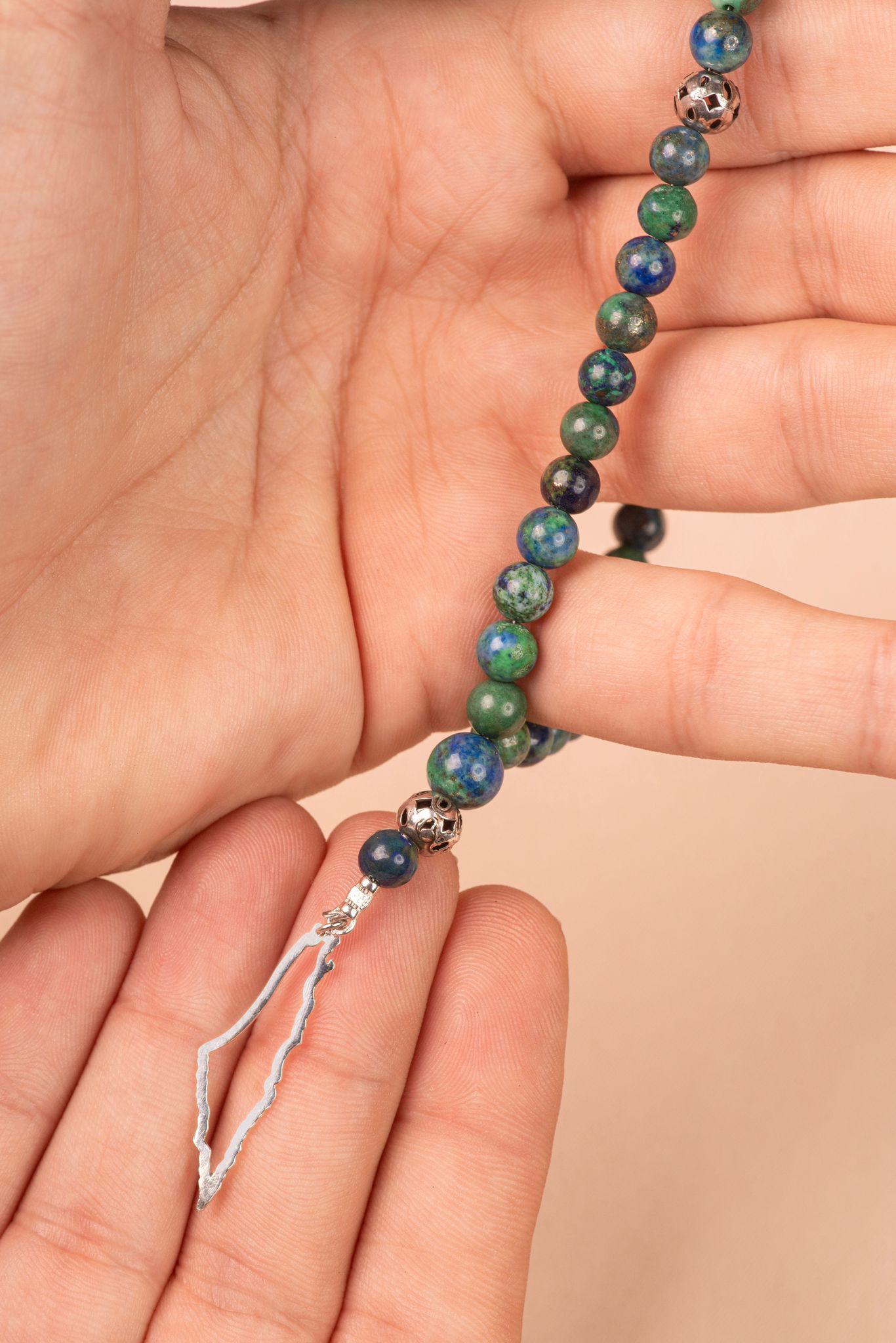 Eilat stone rosary with Palestine map frame