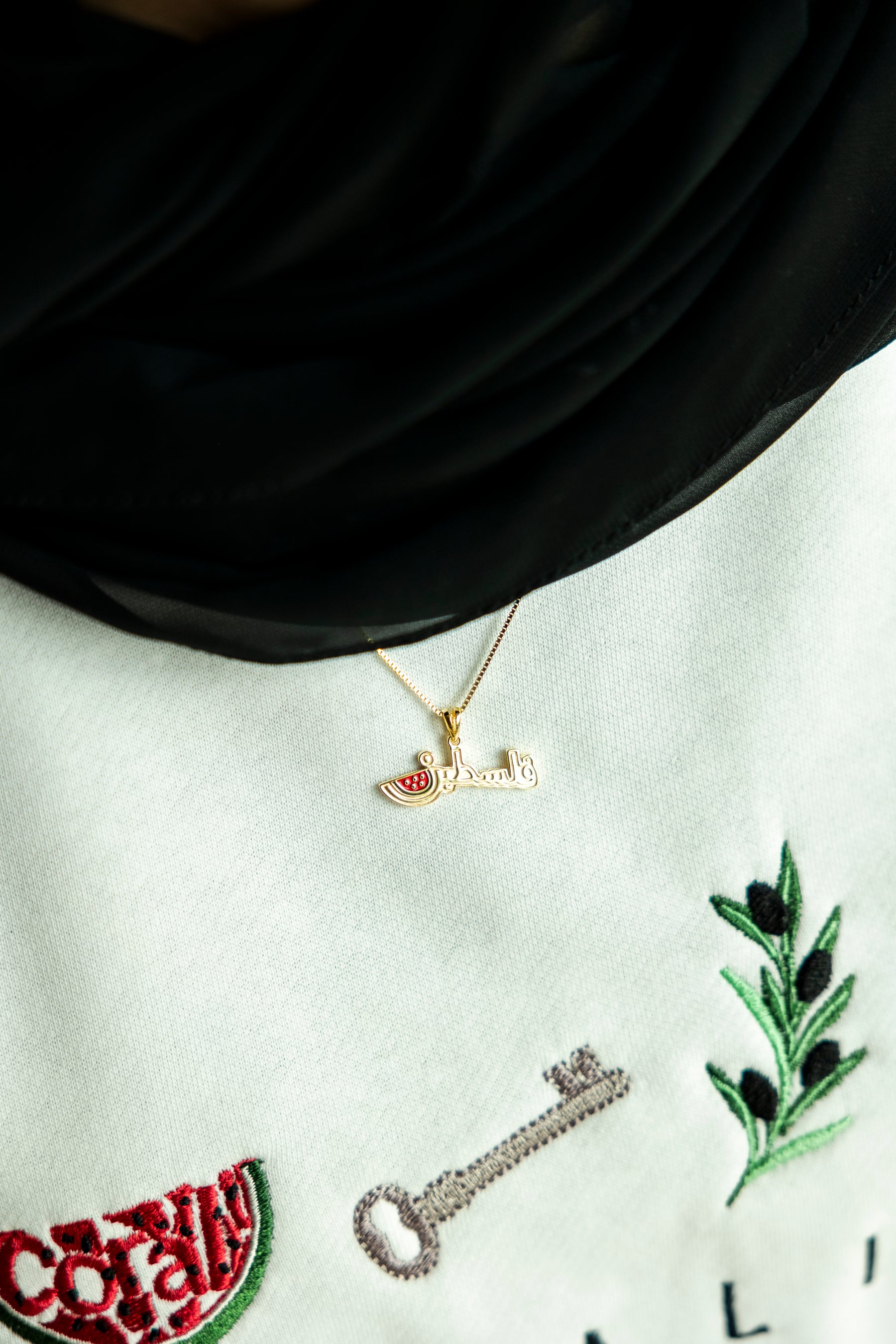 Palestine word with watermelon inside