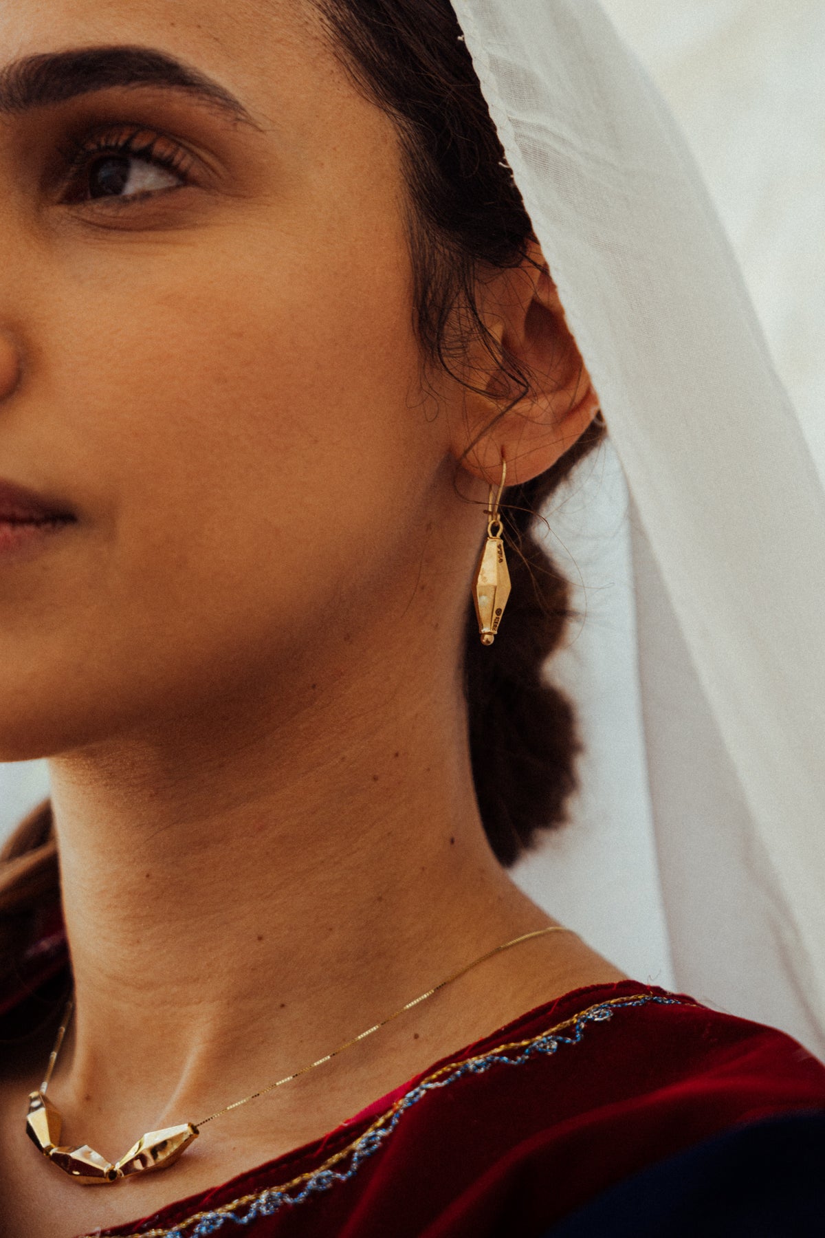 Large Olive Bead Earrings