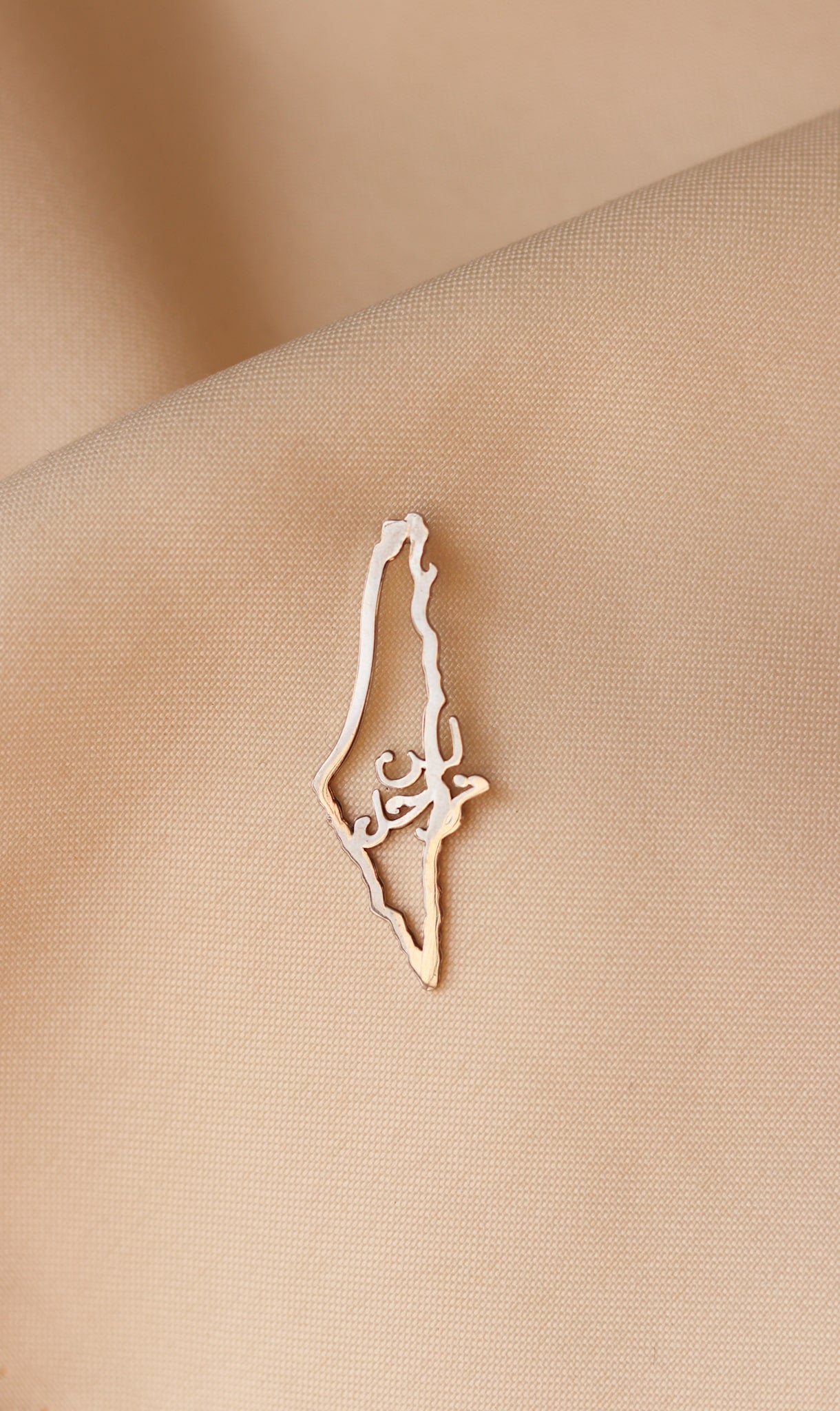 Palestinian map frame with لن نرحل written inside pin