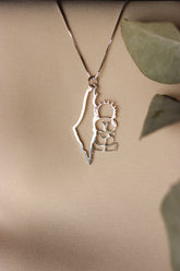 Palestine map with Handala frame necklace