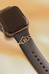 Palestine map frame with vertical Arabic name Apple watch charm