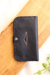 Palestine map frame leather hand purse