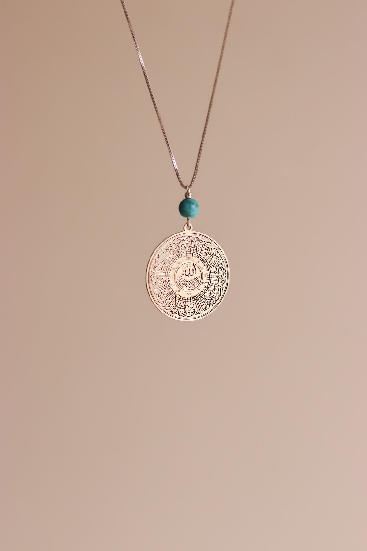 "Al-kursi " verse car mirror / Necklace with turquoise stone