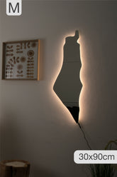 Palestine map mirror with light