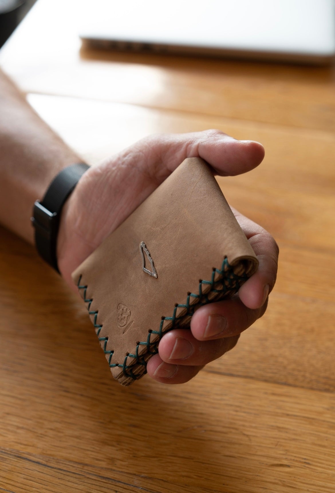 Palestine map frame foldable leather wallet