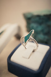 Palestine map frame with Umm al rashrash stone inside ring