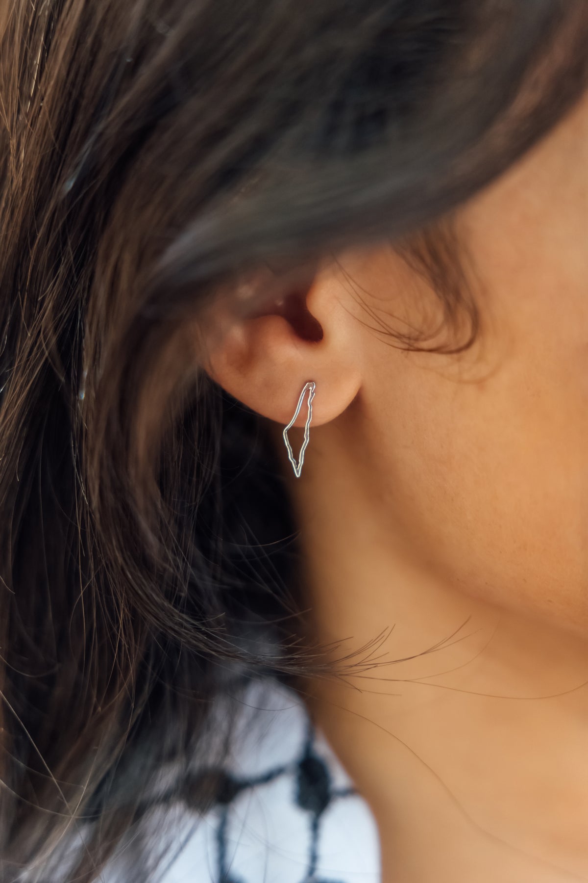 Palestine map frame stud earrings