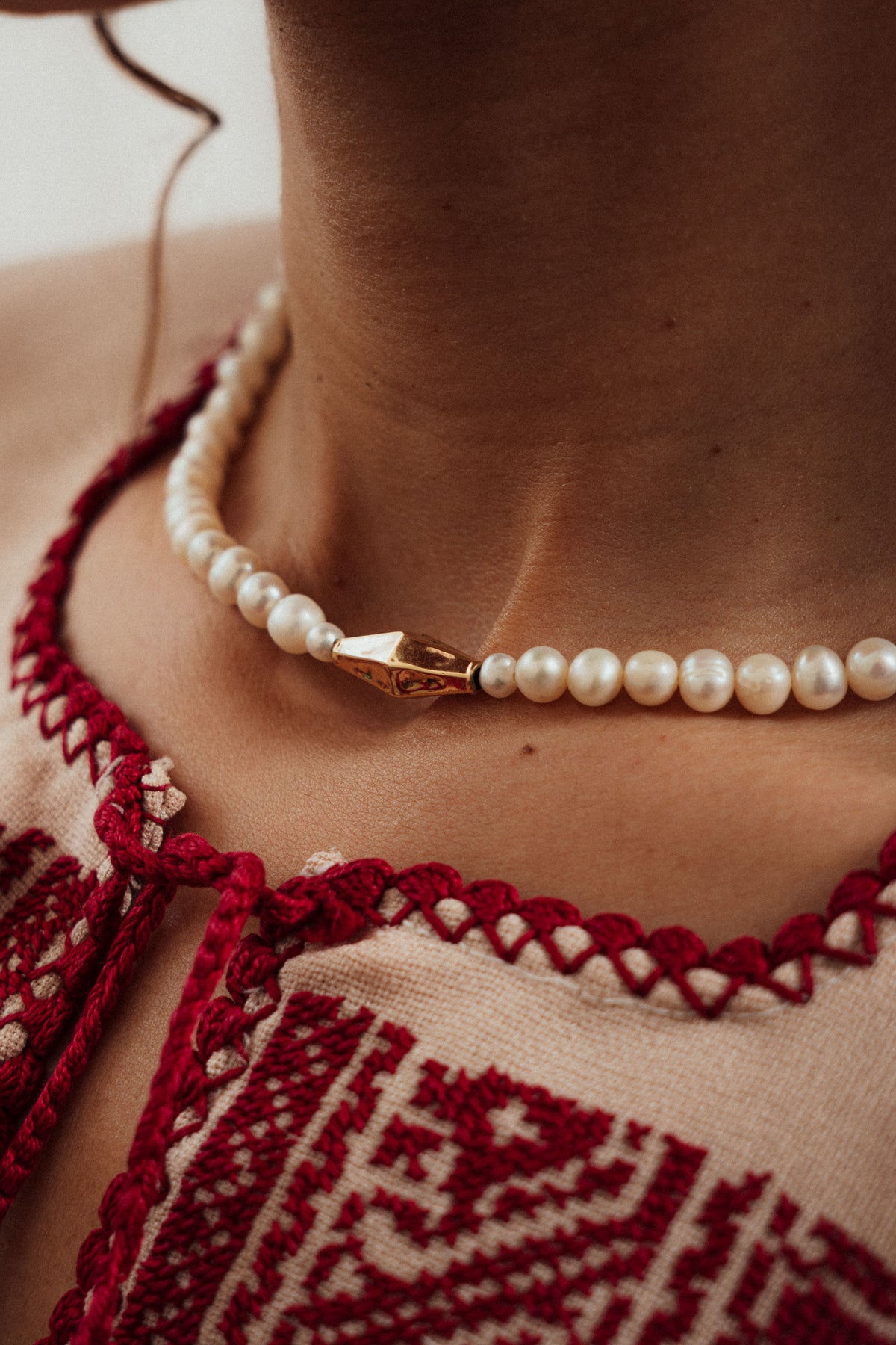 Large Olive beads with Pearls