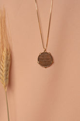 Palestinian coin 1 mil crown frame necklace