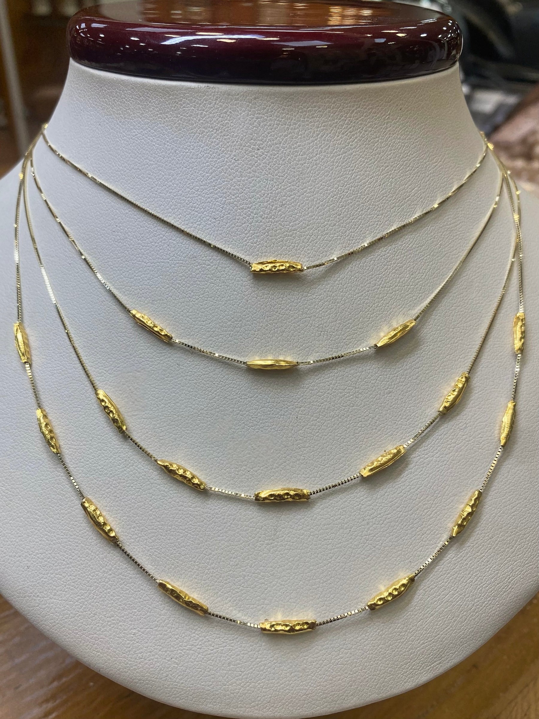 Small 14k Gold Olive Beads