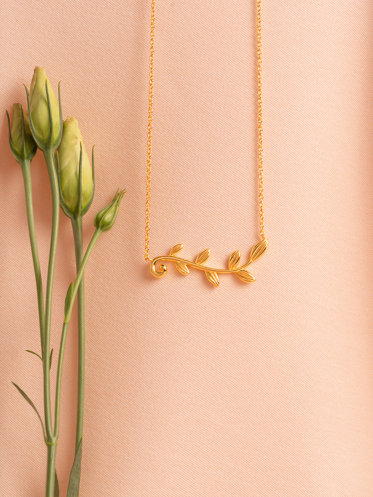 Olive branch necklace