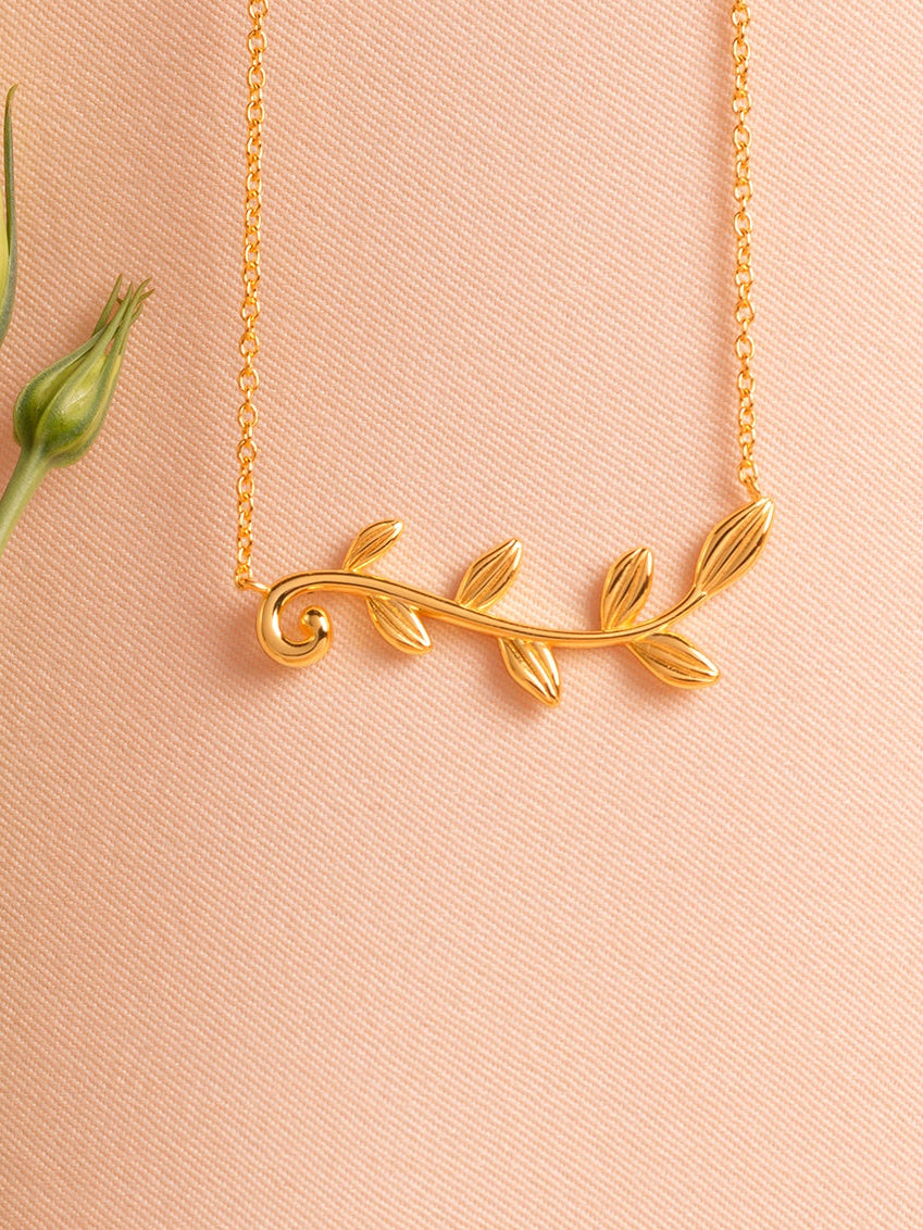 Olive branch necklace