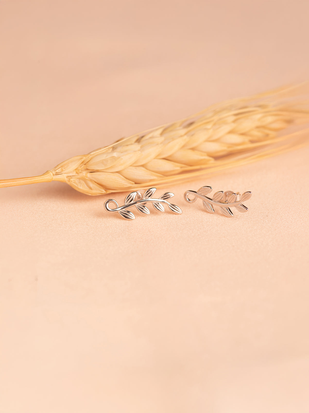 Olive branch stud earrings