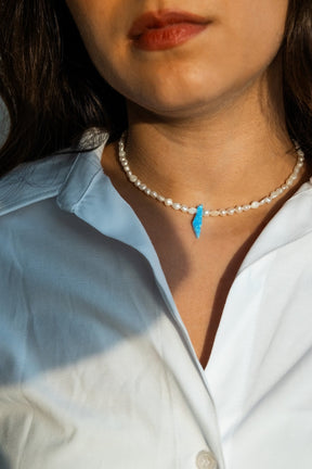 Opal Palestine map choker necklace