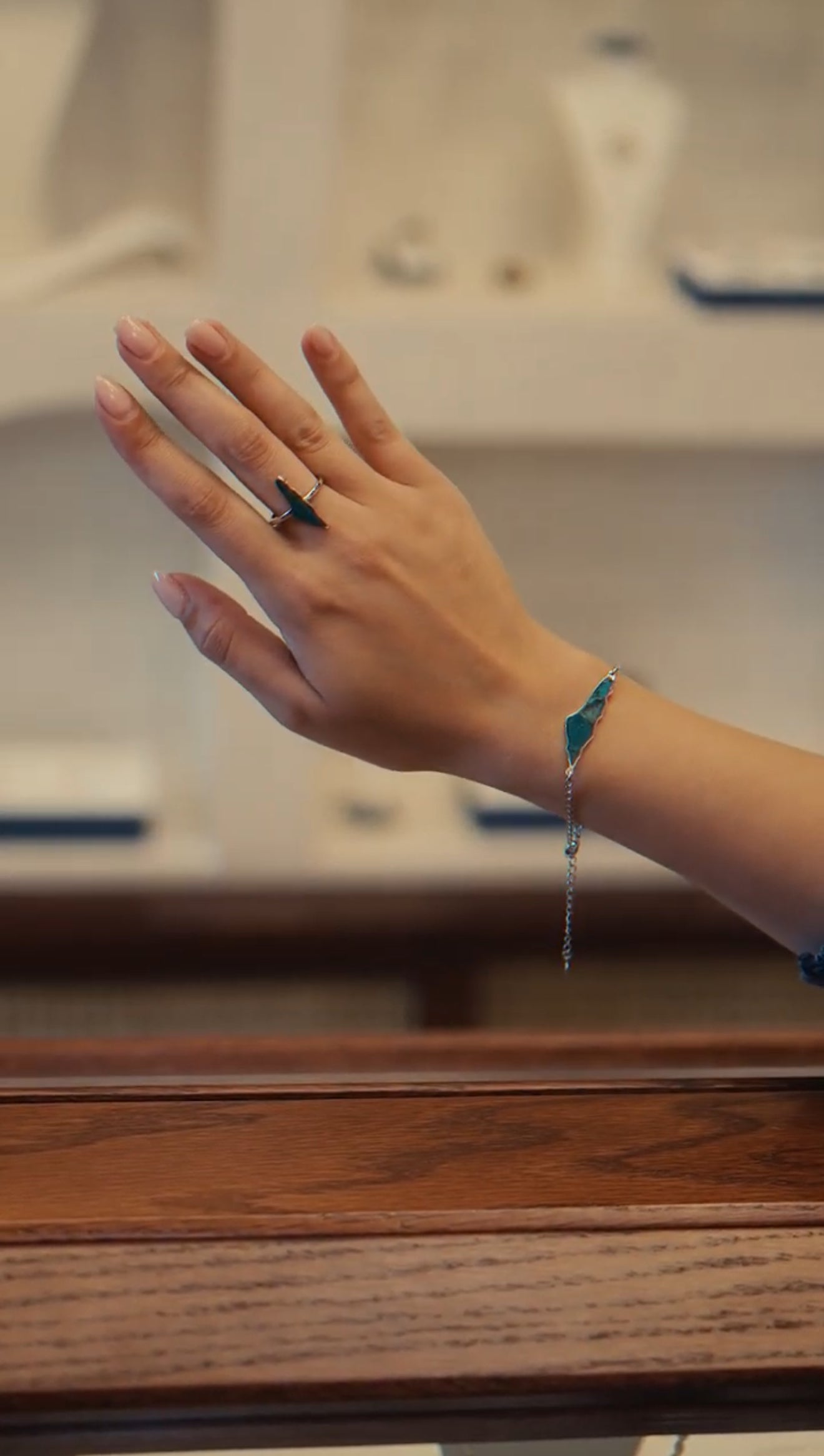 Palestine map frame with Umm al rashrash stone inside bracelet