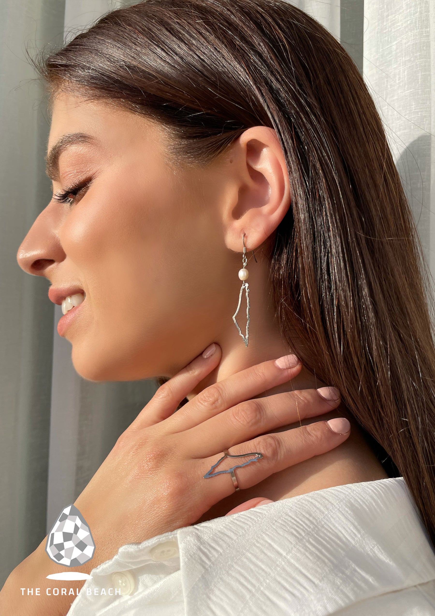 Palestine map frame earrings