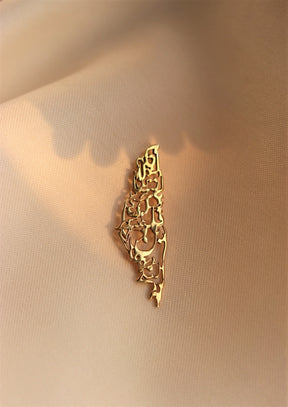 Palestine map with Arabic sentence Inside pin