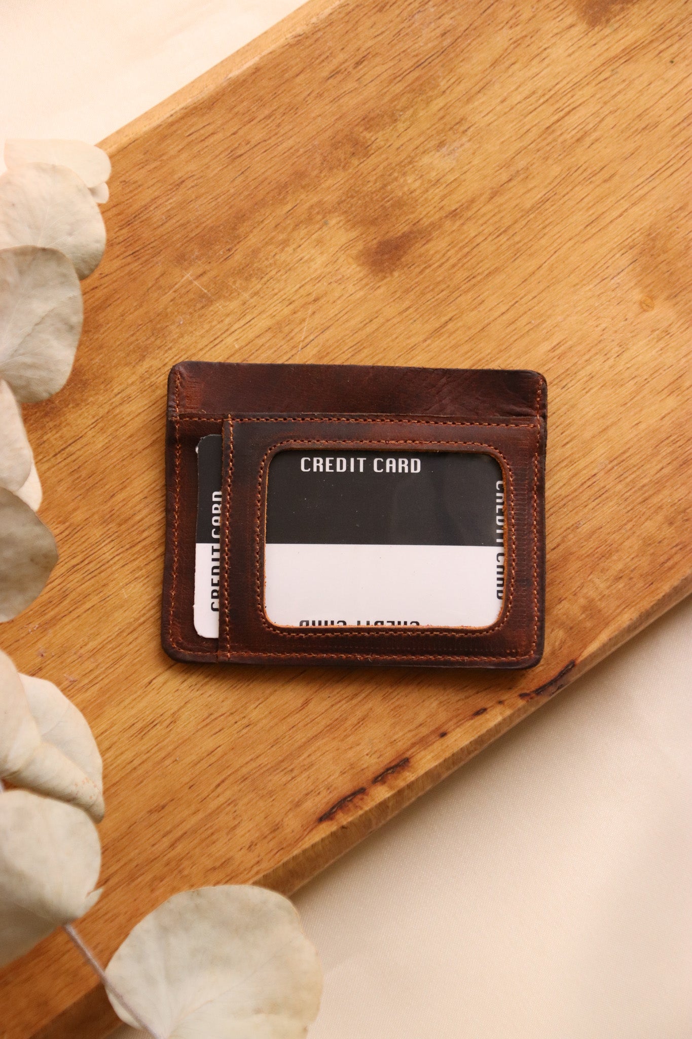 Custom English name leather wallet