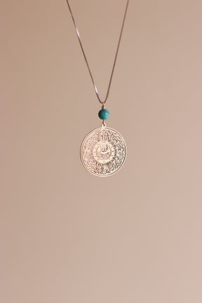 "Al-kursi " verse car mirror / Necklace with turquoise stone